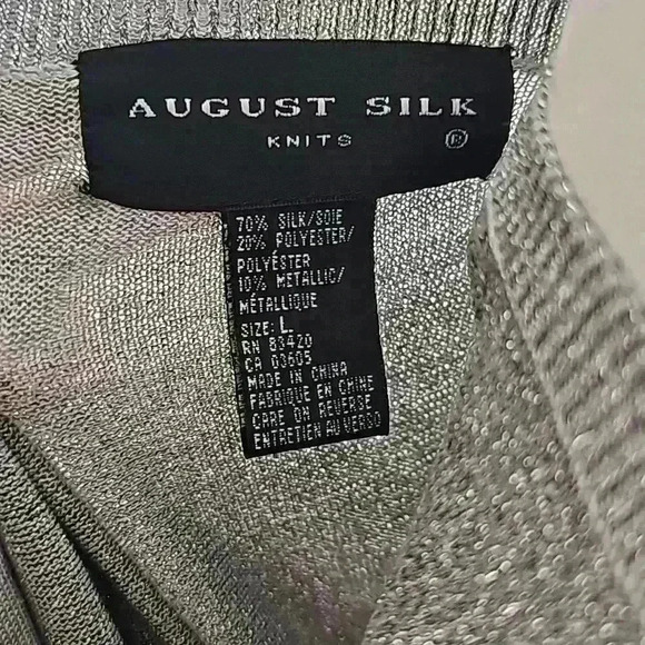 August Silk silver shirt and cardigan size l - Picture 3 of 3